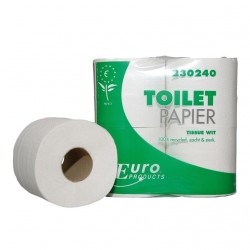 MTS - TOILETPAPIER 100% RECYCLED WIT TISSUE - 2 laags - 48Mx10CM - 400 VELLEN - 10x4 stuks